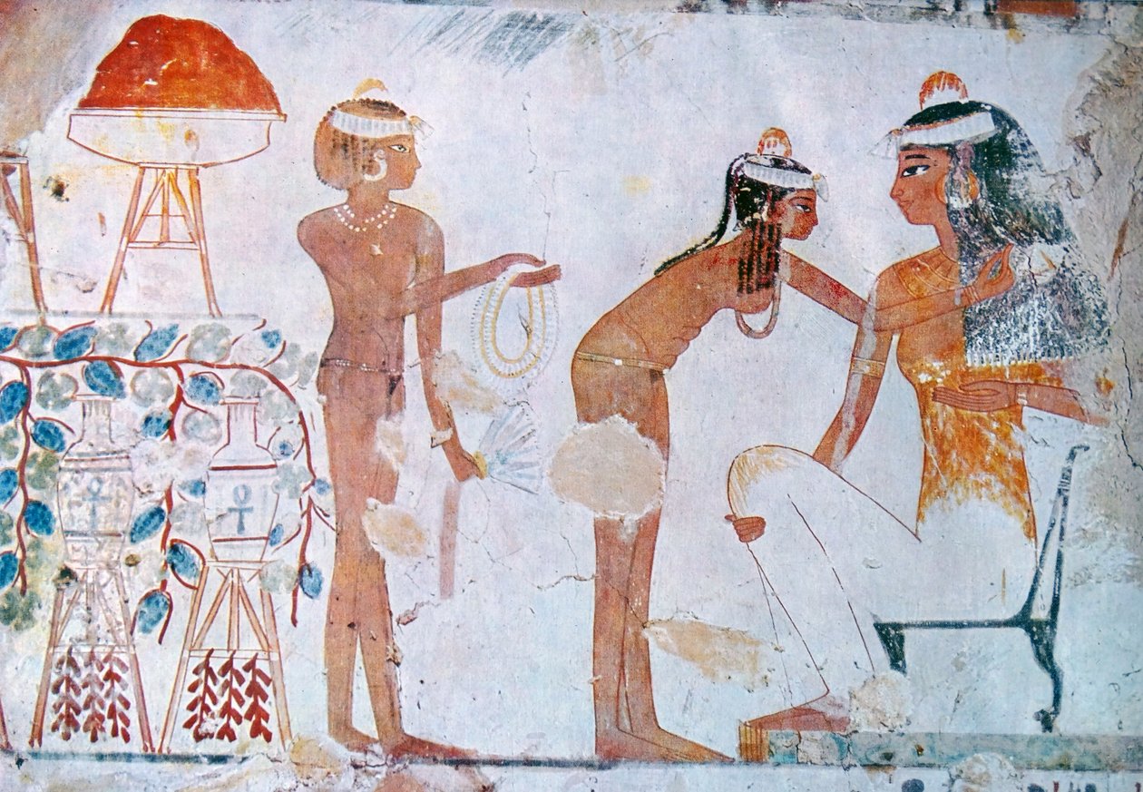 Peinture de tombe égyptienne représentant les préparatifs du festival - School Egyptian
