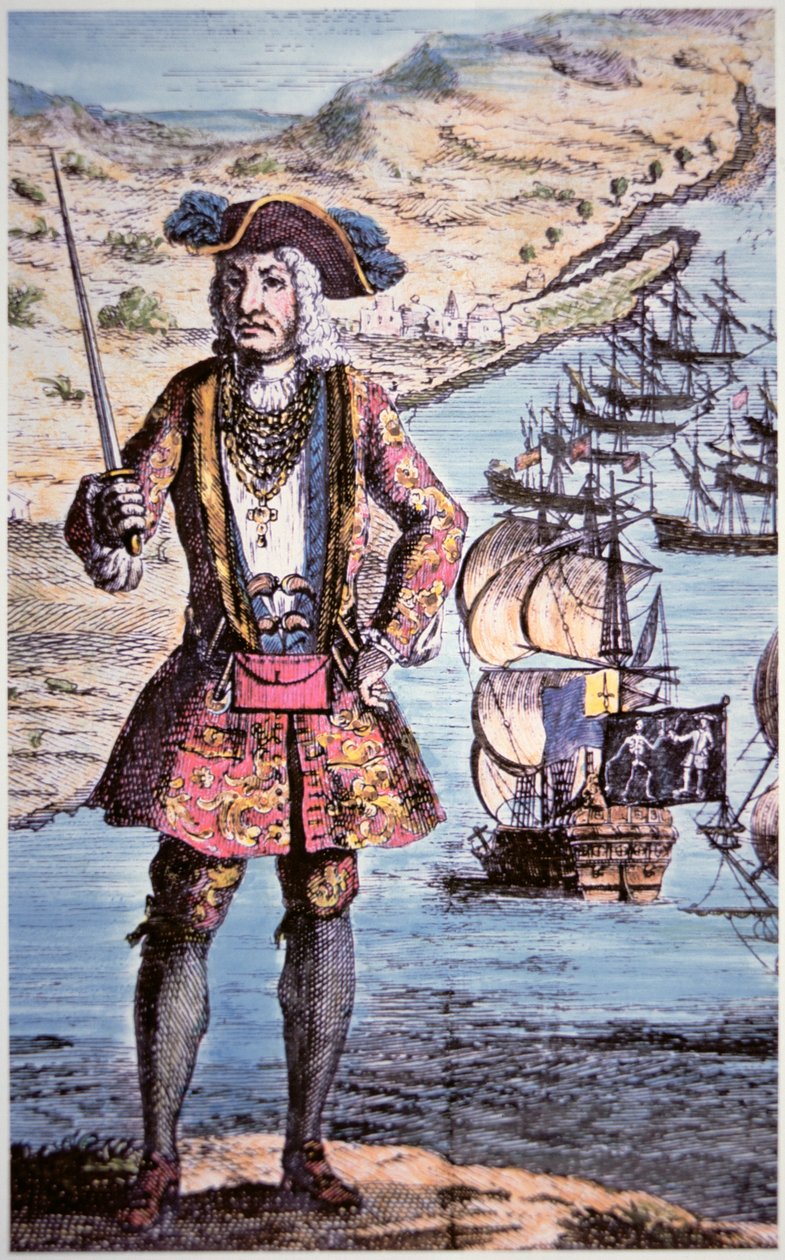 Capitaine Bartholomew Roberts, gravé par James Basire - School English