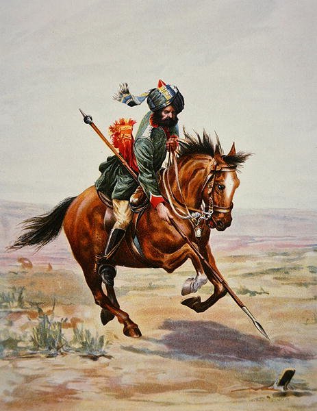 Tent Pegging, cavalerie indienne - School English