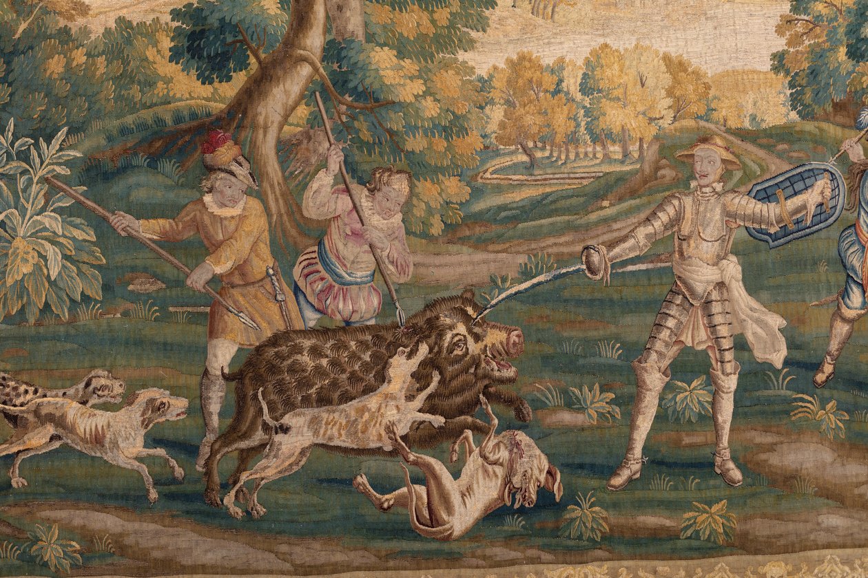 Scène de chasse, origine Oudenaarde (tapisserie) - School Flemish