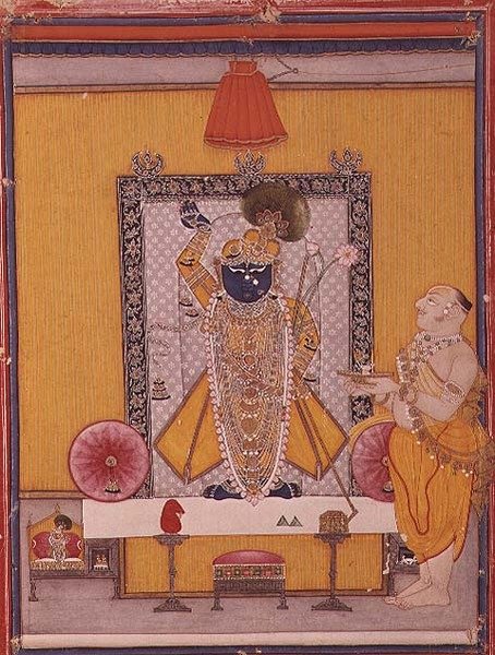 Image de Krishna avec un dévot - School Indian