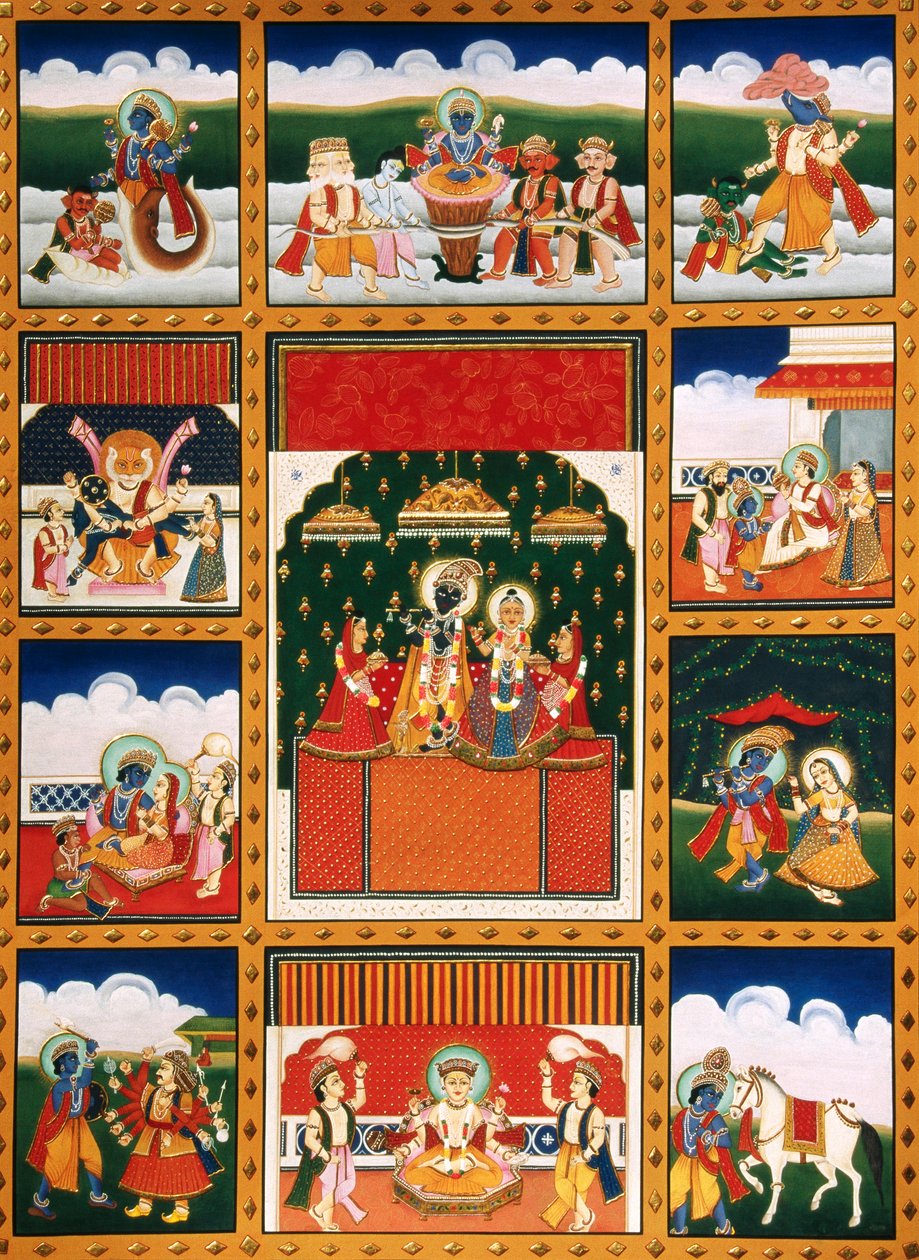 Peinture miniature de Dus Avtar - School Indian
