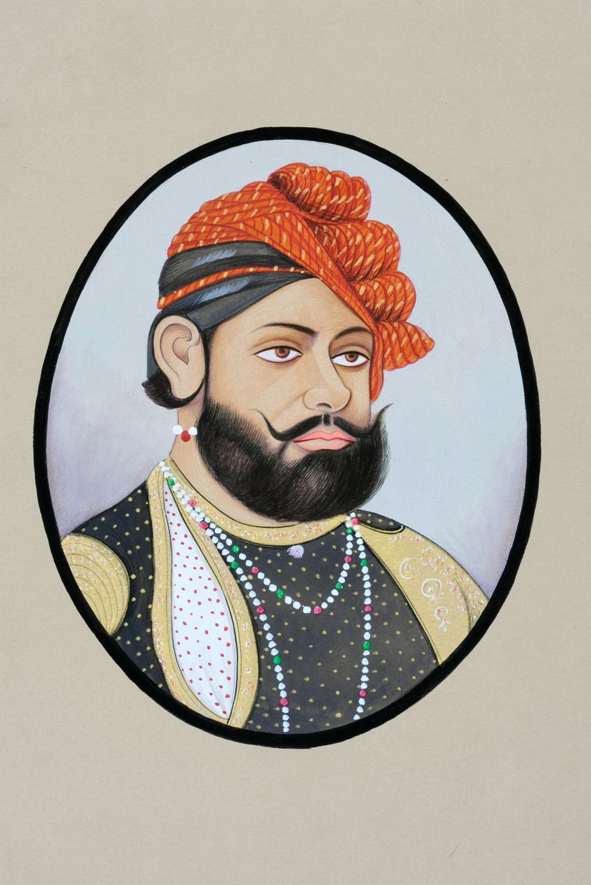 Miniature de Maharaja Jaswant Singh - School Indian