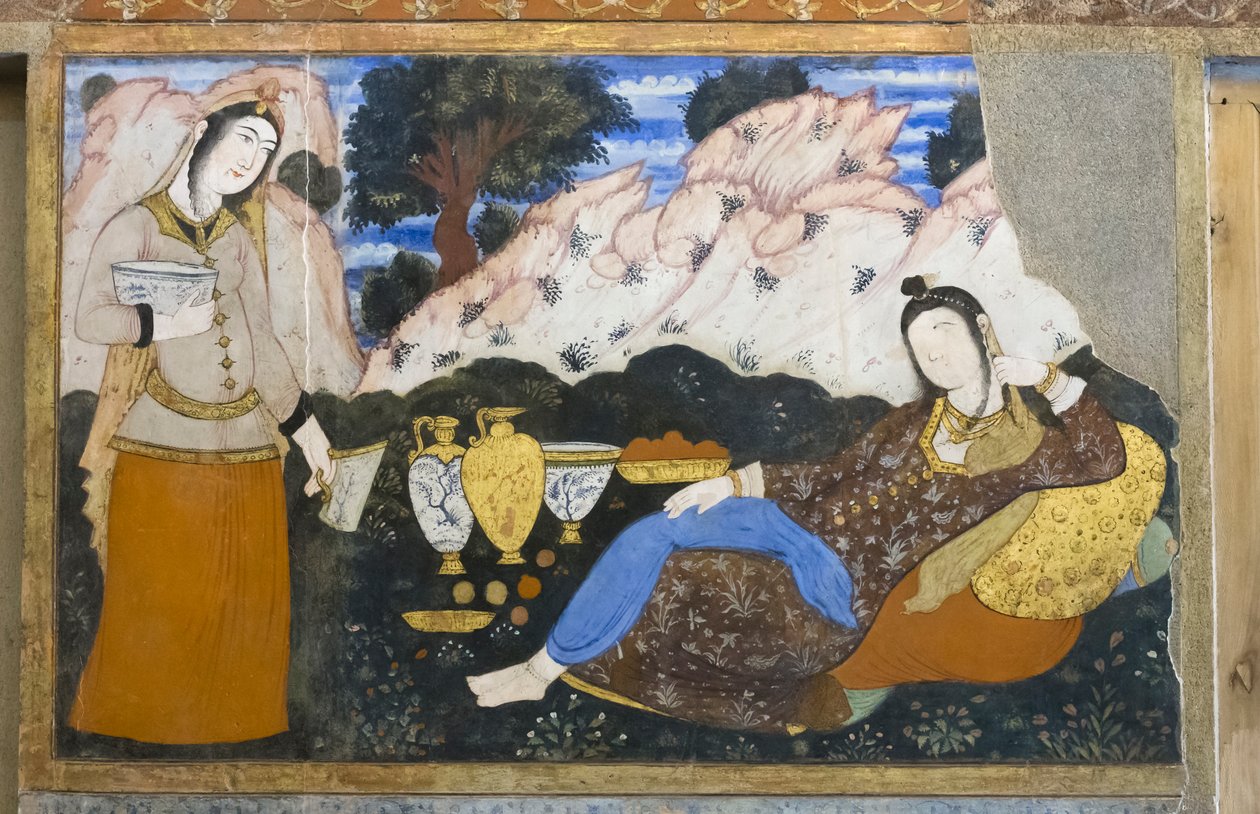 Fresque au palais Chehel Sotoun, Esfahan, Iran - School Iranian