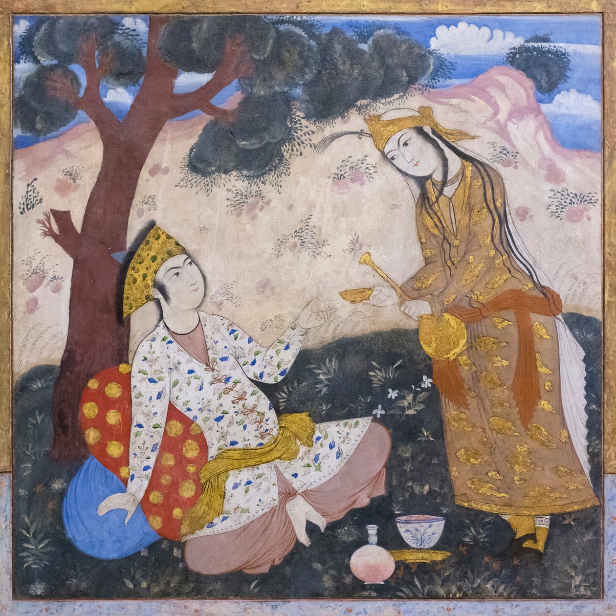 Fresque au palais Chehel Sotoun, Esfahan, Iran - School Iranian