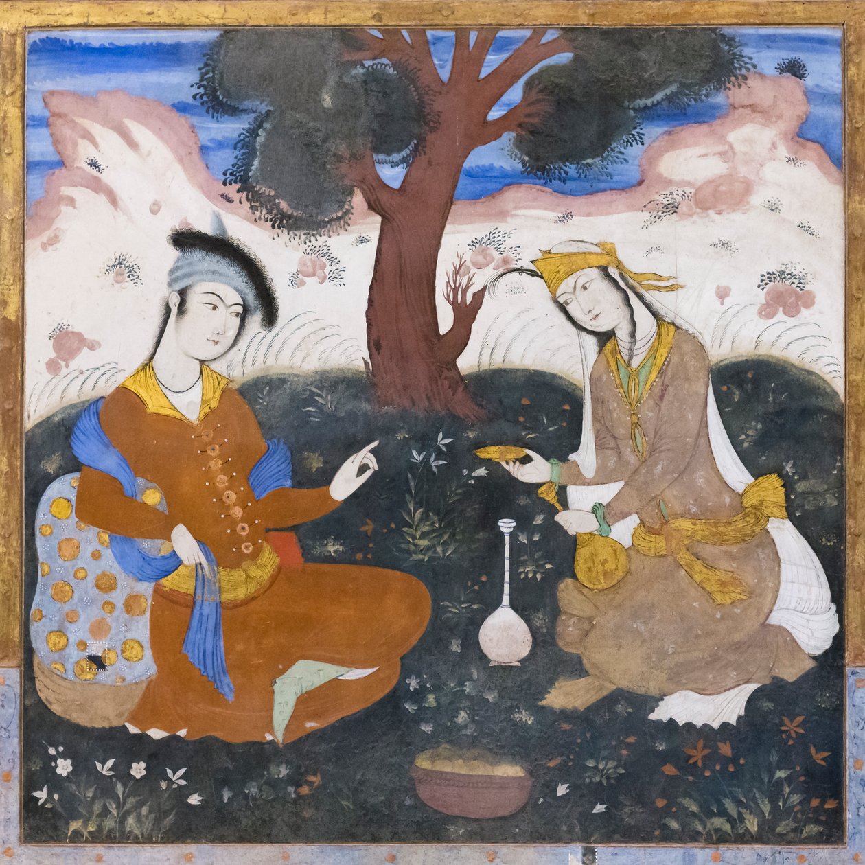 Fresque au palais de Chehel Sotoun, Esfahan, Iran - School Iranian
