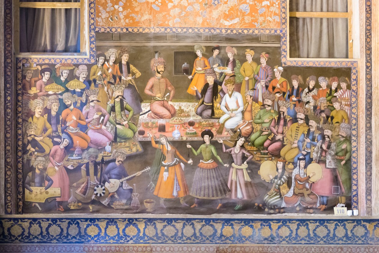 Fresque au palais de Chehel Sotoun, Ispahan, Iran - School Iranian