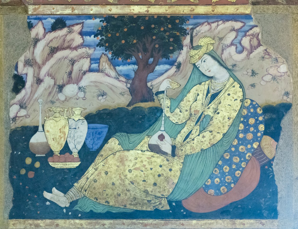 Fresque au palais de Chehel Sotoun, Ispahan, Iran - School Iranian