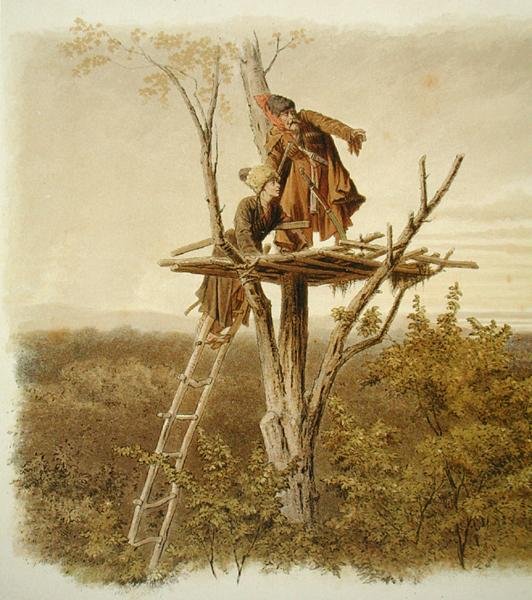 Le Guetteur (lithographie en couleur) - School Russian