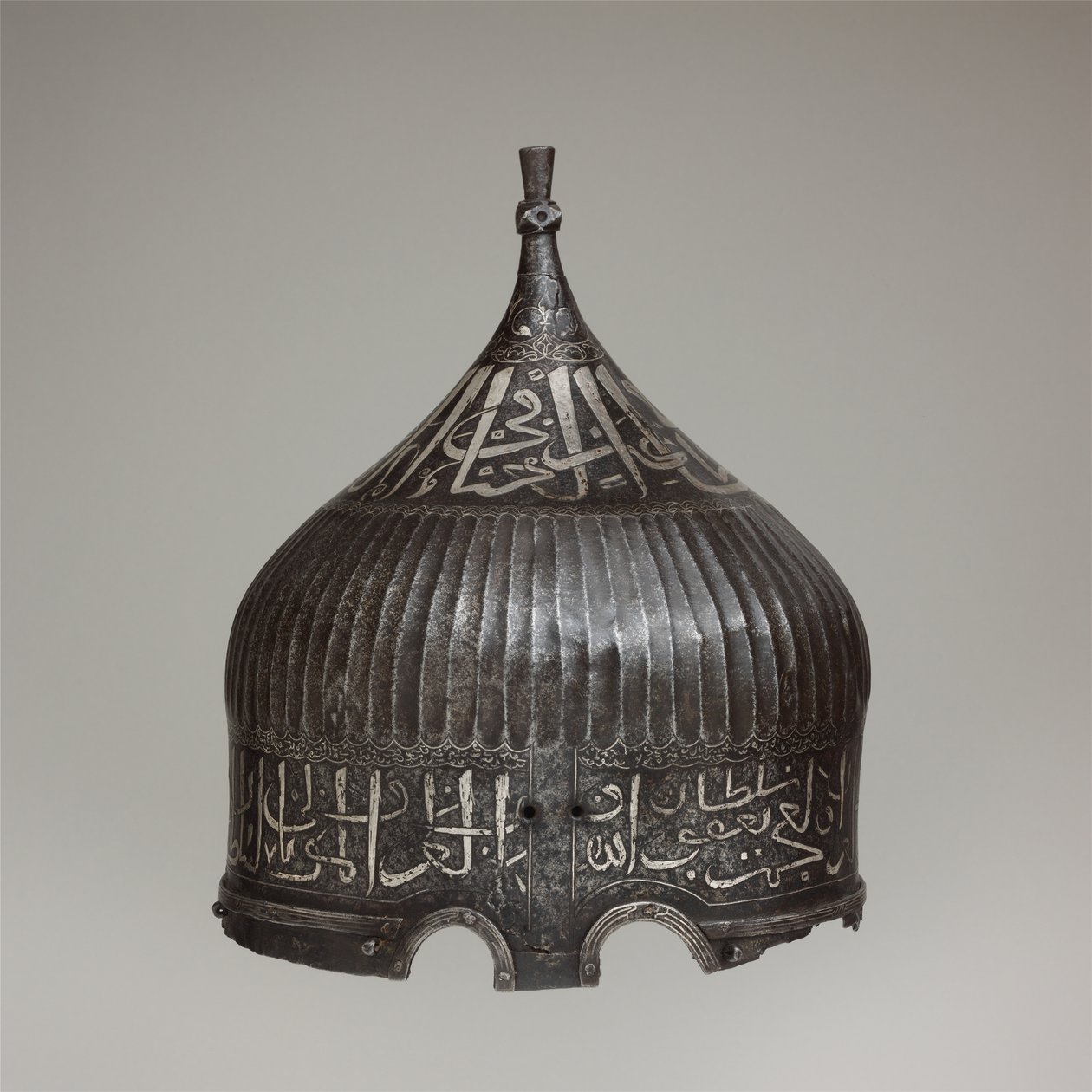 Casque turban, vers 1478-90 (acier, fer, argent) - School Turkish