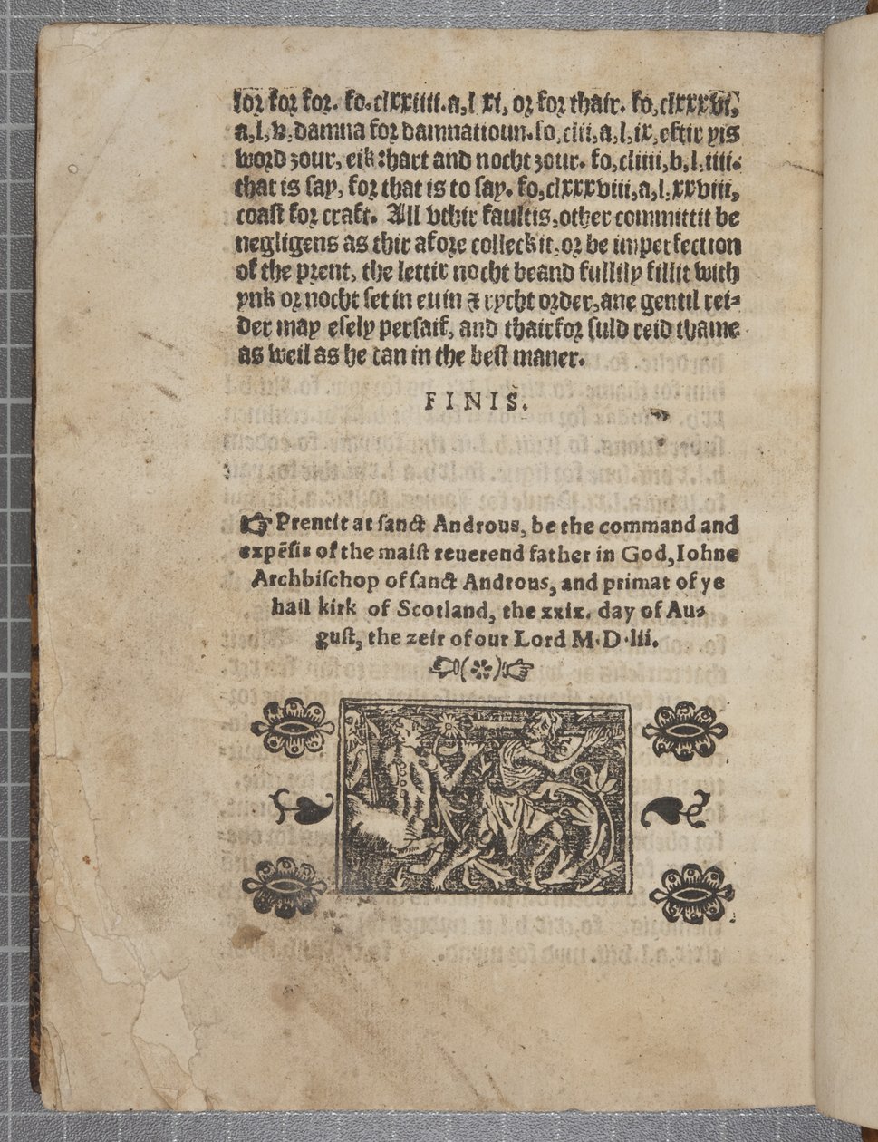 Fol 207 verso, de Le Catéchisme, 1552 - Scottish School