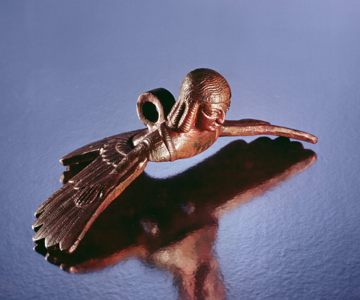 Poignée de chaudron, oiseau avec le torse d