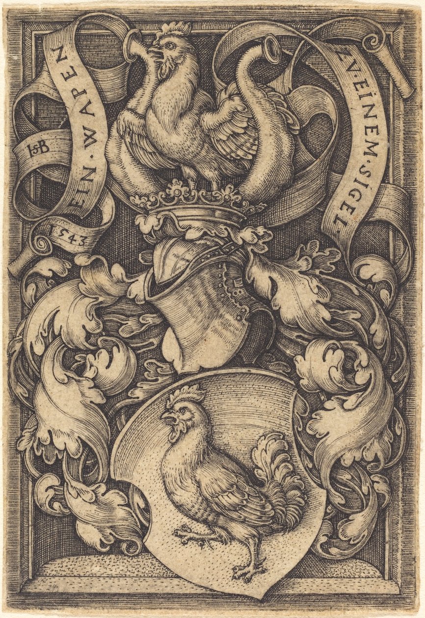 Blason avec un coq - Sebald Beham