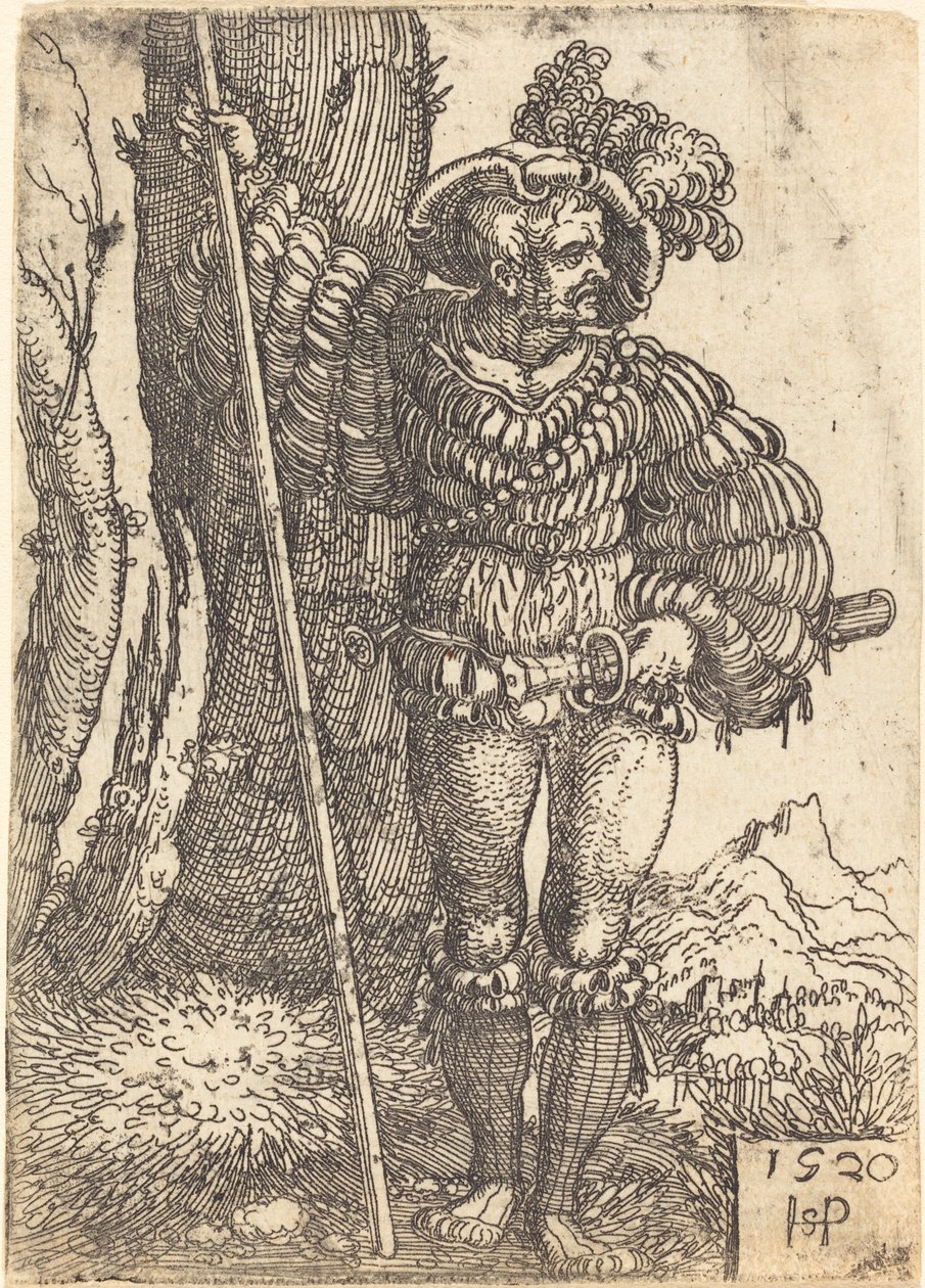 Soldat à pied debout près d