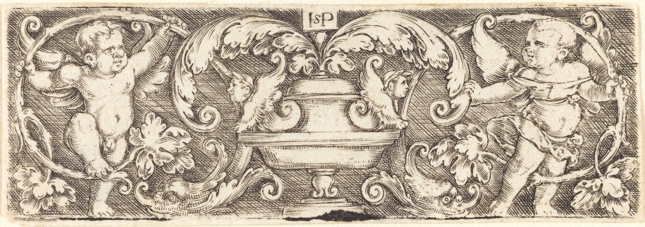 Ornement avec un vase entre deux génies - Sebald Beham
