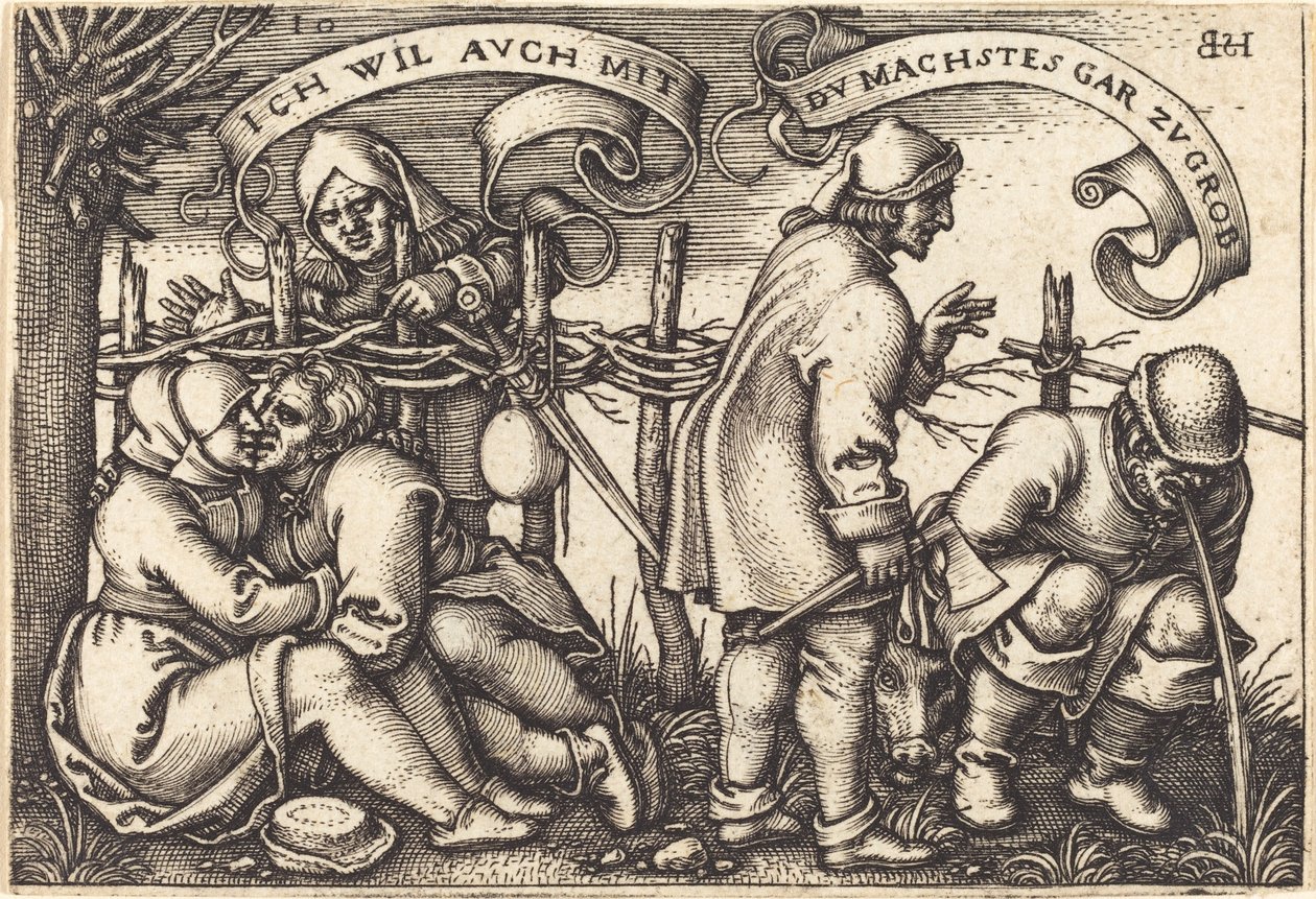 Paysans derrière la haie - Sebald Beham