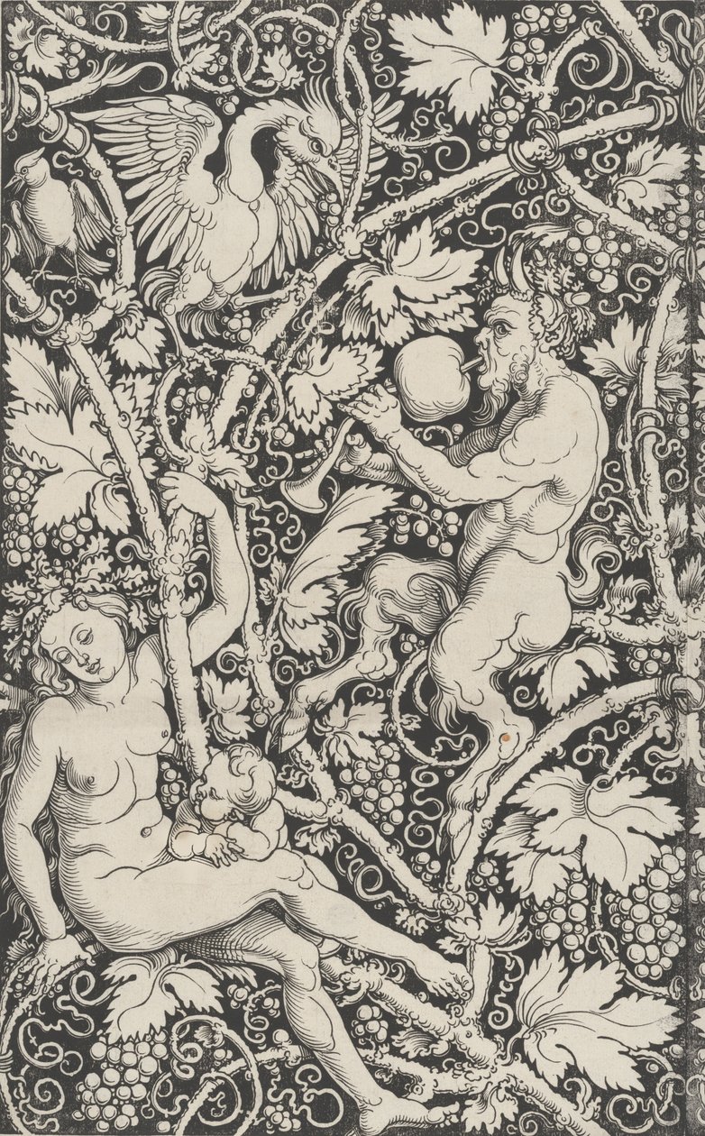 Papier peint avec famille de satyres, 1515 - Sebald Beham
