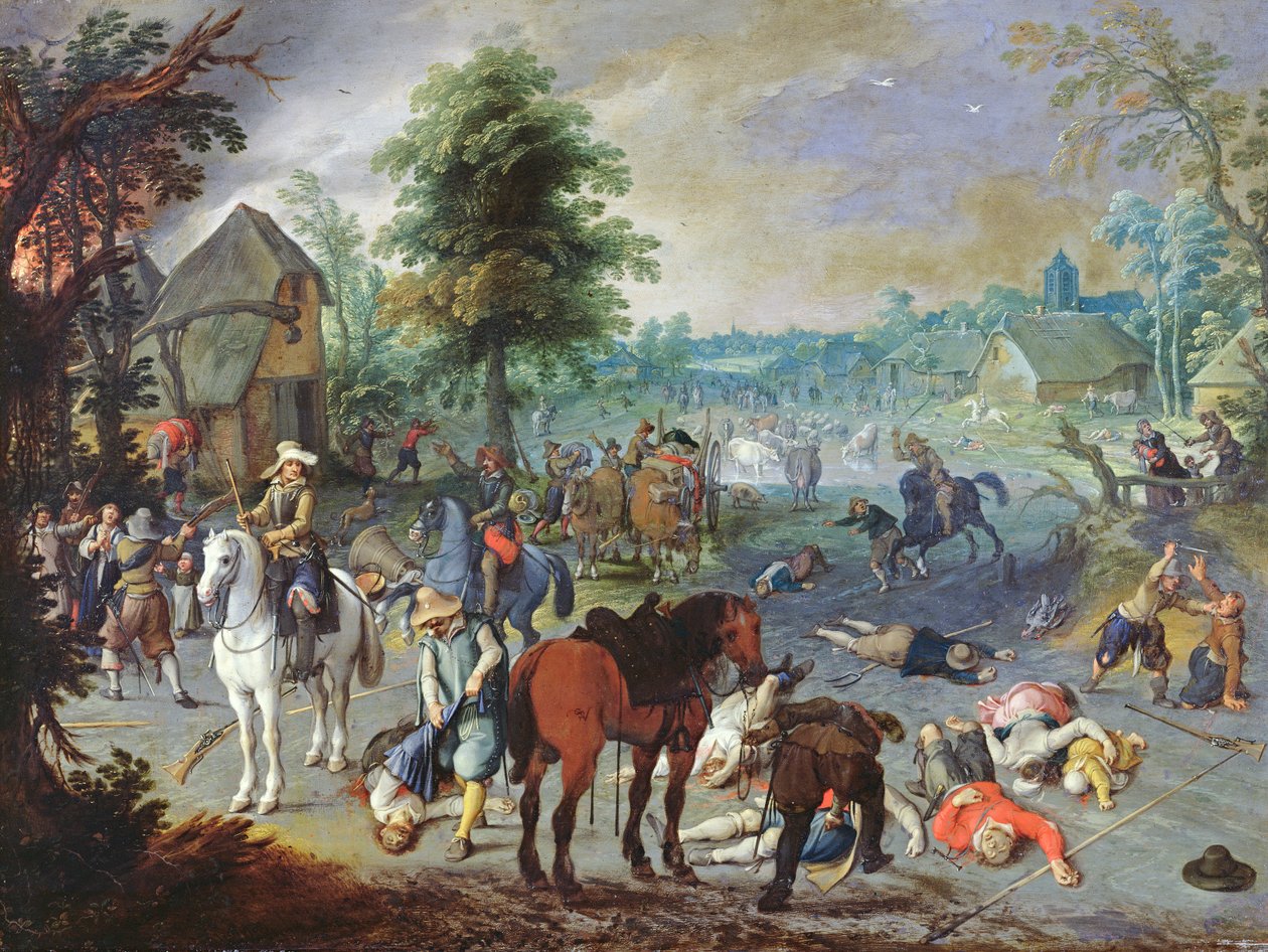 Scène de pillage dans un village - Sebastian Vrancx