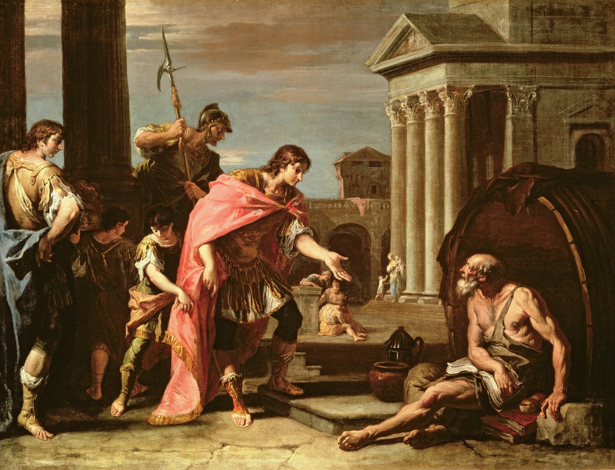 Alexandre le Grand visitant Diogène à Athènes - Sebastiano Ricci