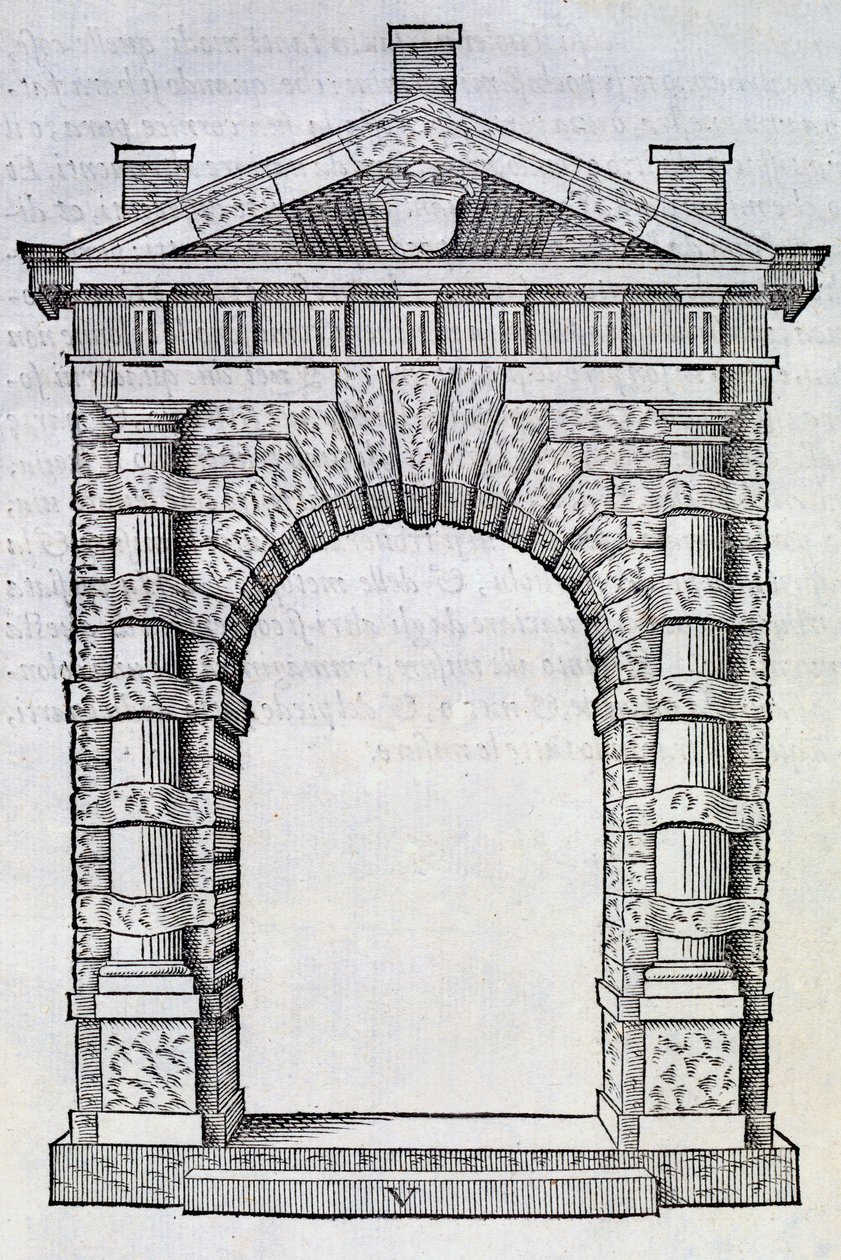 Double porte avec colonnes simples entrelacées, de 