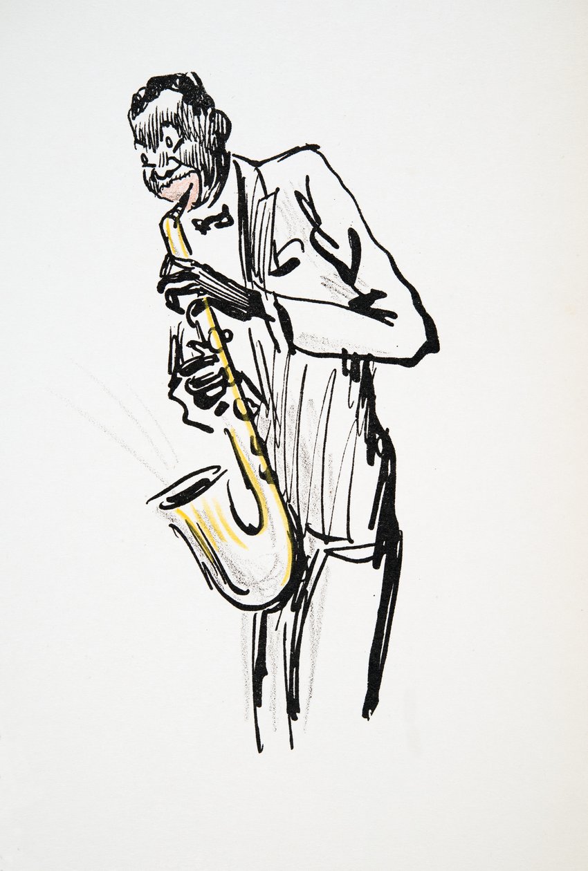 Joueur de saxophone, de White Bottoms, pub. 1927 - Sem