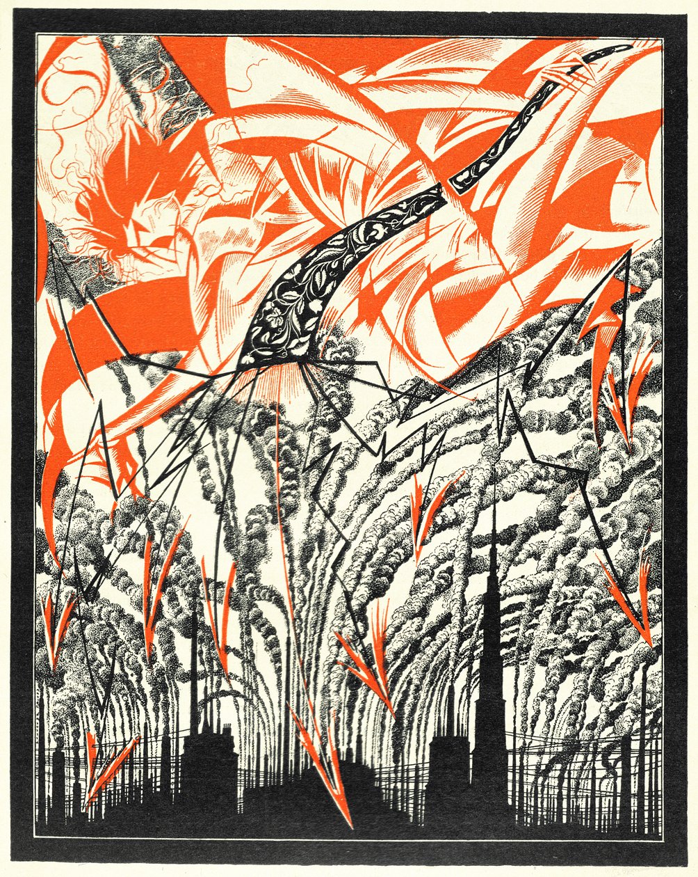 Affiche avec une Personnification de la Pollution, c.1920 - Sergei Vasilevich Chekhonin