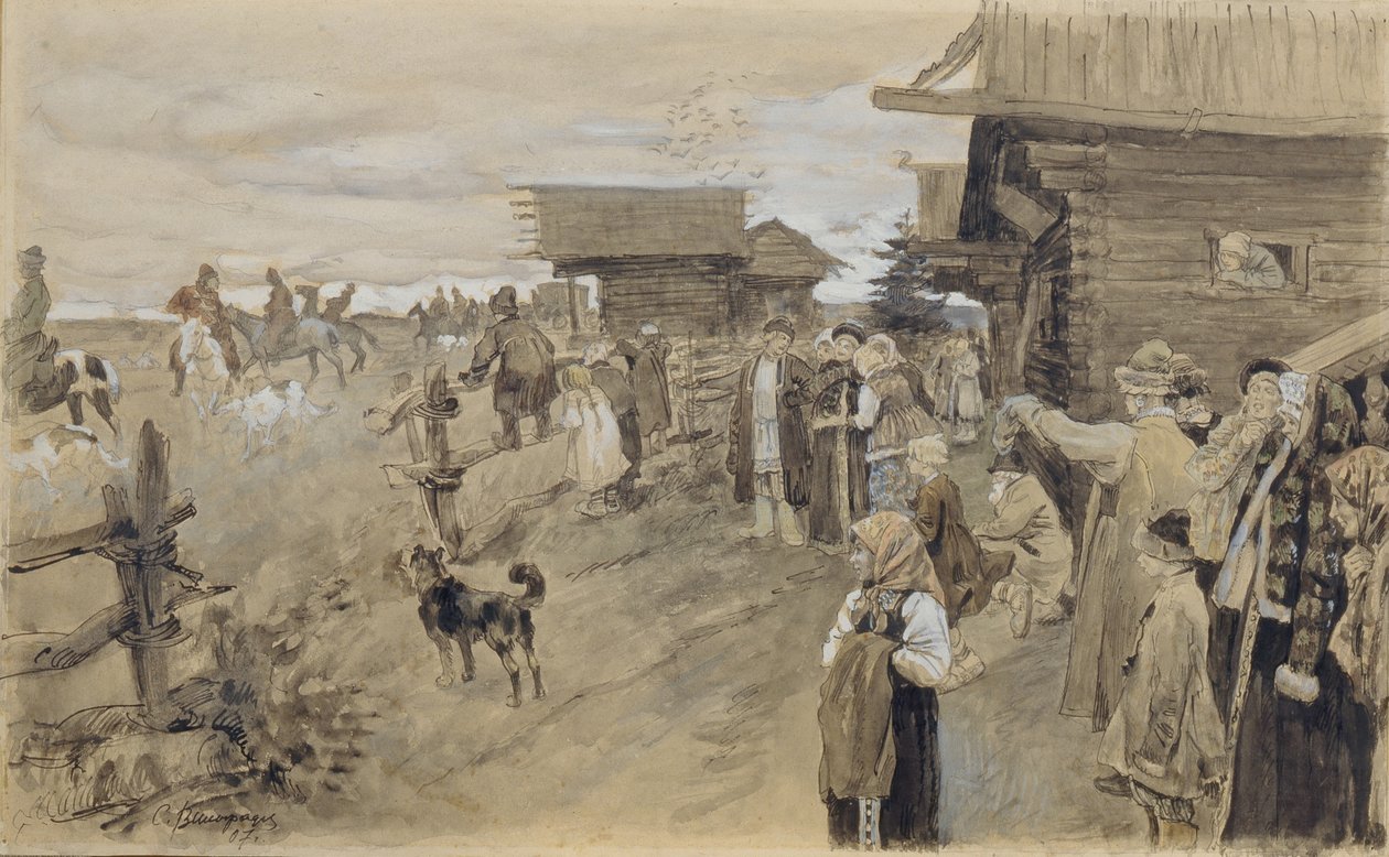 Chasse avec des borzoïs, 1907 - Sergei Arsenevich Vinogradov