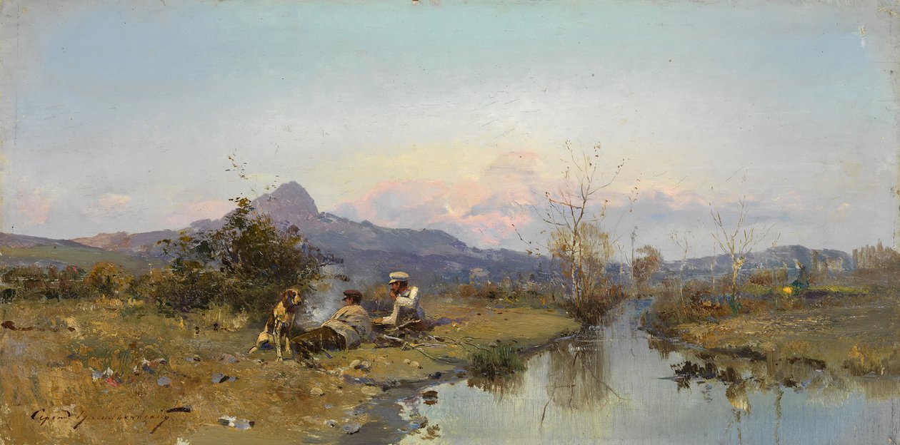 Les chasseurs au repos - Sergei Ivanovich Vasilkovsky