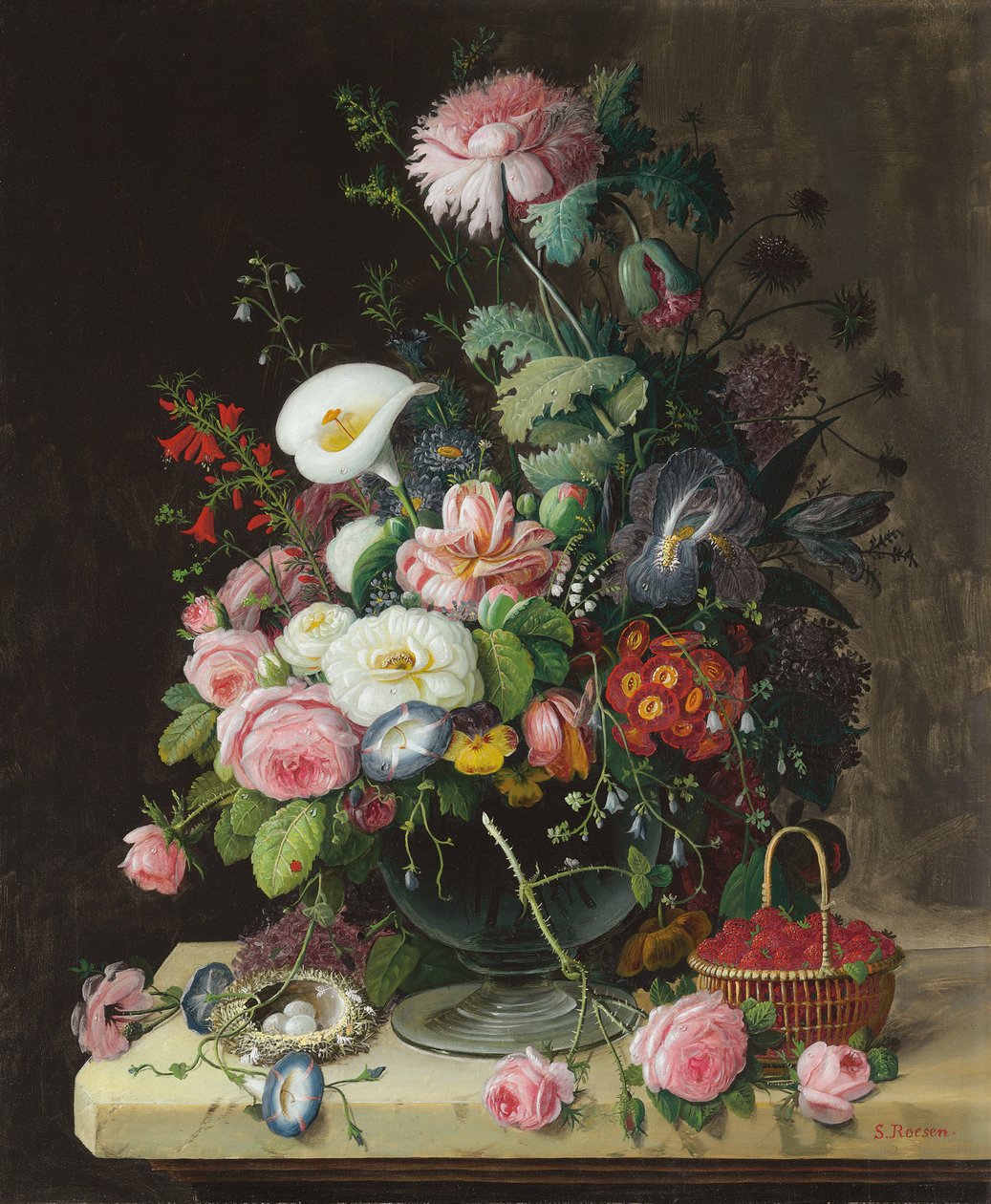 Nature morte, vase de fleurs - Severin Roesen