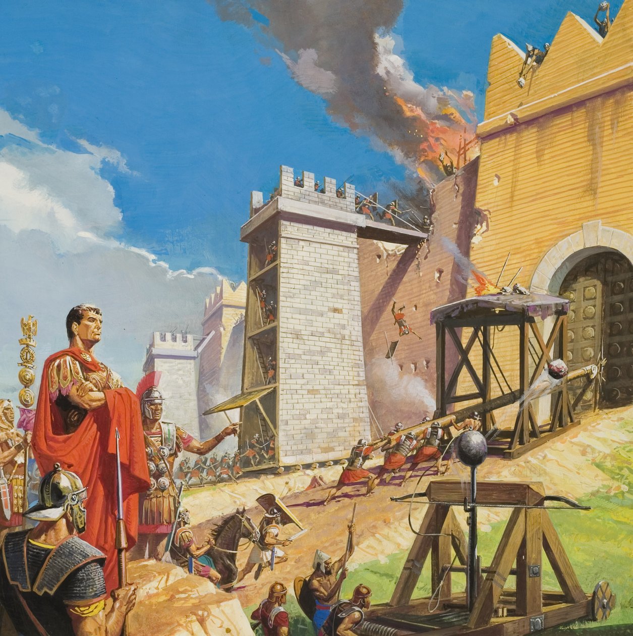 Assaut de Carthage (gouache sur papier) - Severino Baraldi
