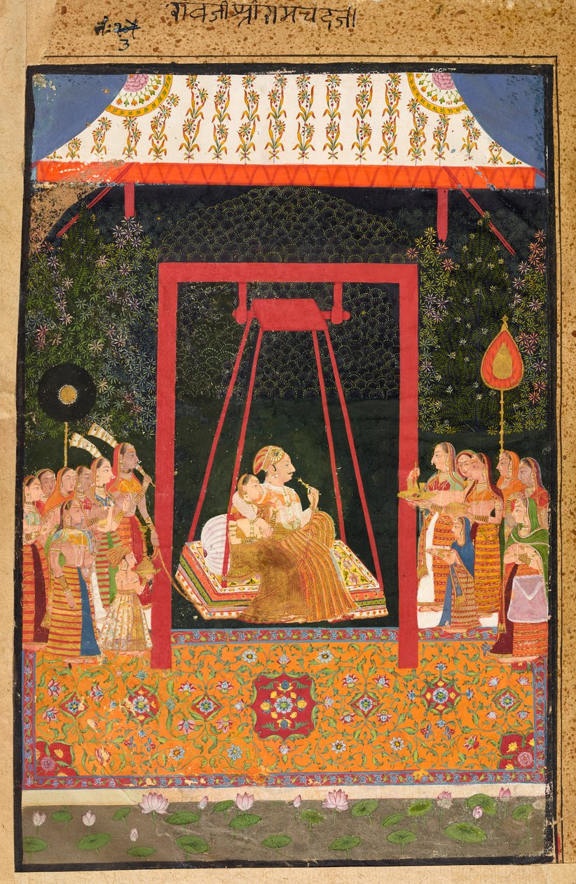 Rao Ram Chandra de Bedla sur une balançoire - Shahji