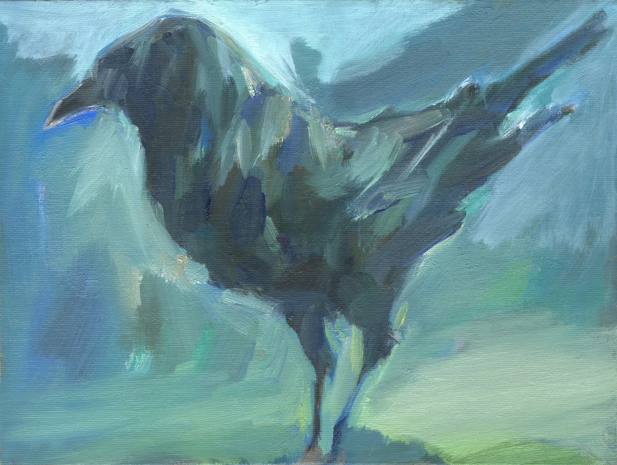 Corneille verte en marche, 2024 (huile sur toile) - Shaun Carey