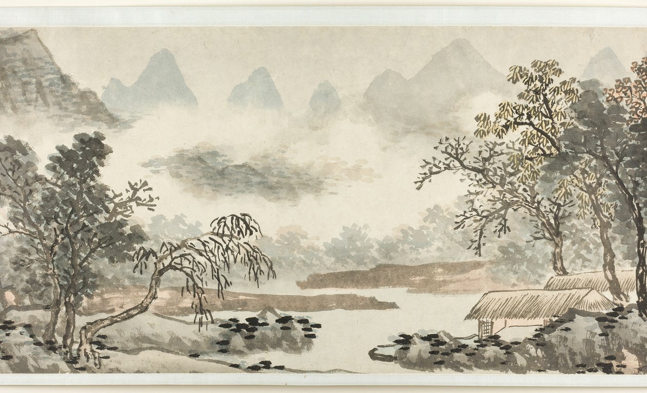 Nuages sur la rivière avant la pluie 溪雲欲雨圖 - Shen Zhou