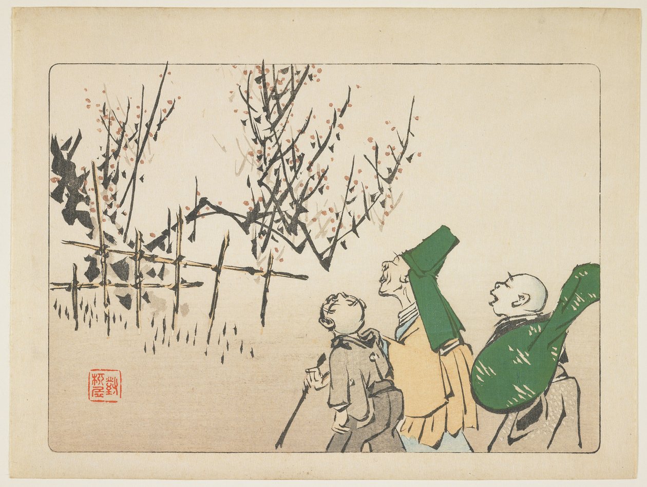 Fleurs de prunier, c. 1877 - Shibata Zeshin