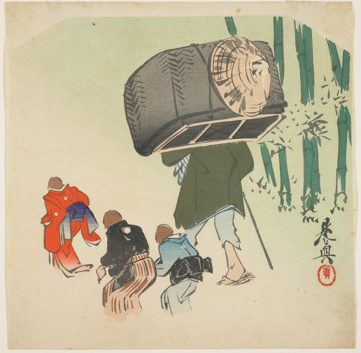 Scène du moineau à la langue coupée - Shibata Zeshin