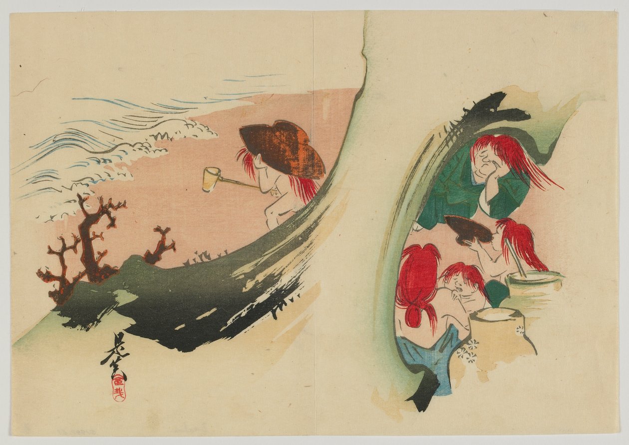 Shojo, époque Meiji, fin du 19ème siècle - Shibata Zeshin