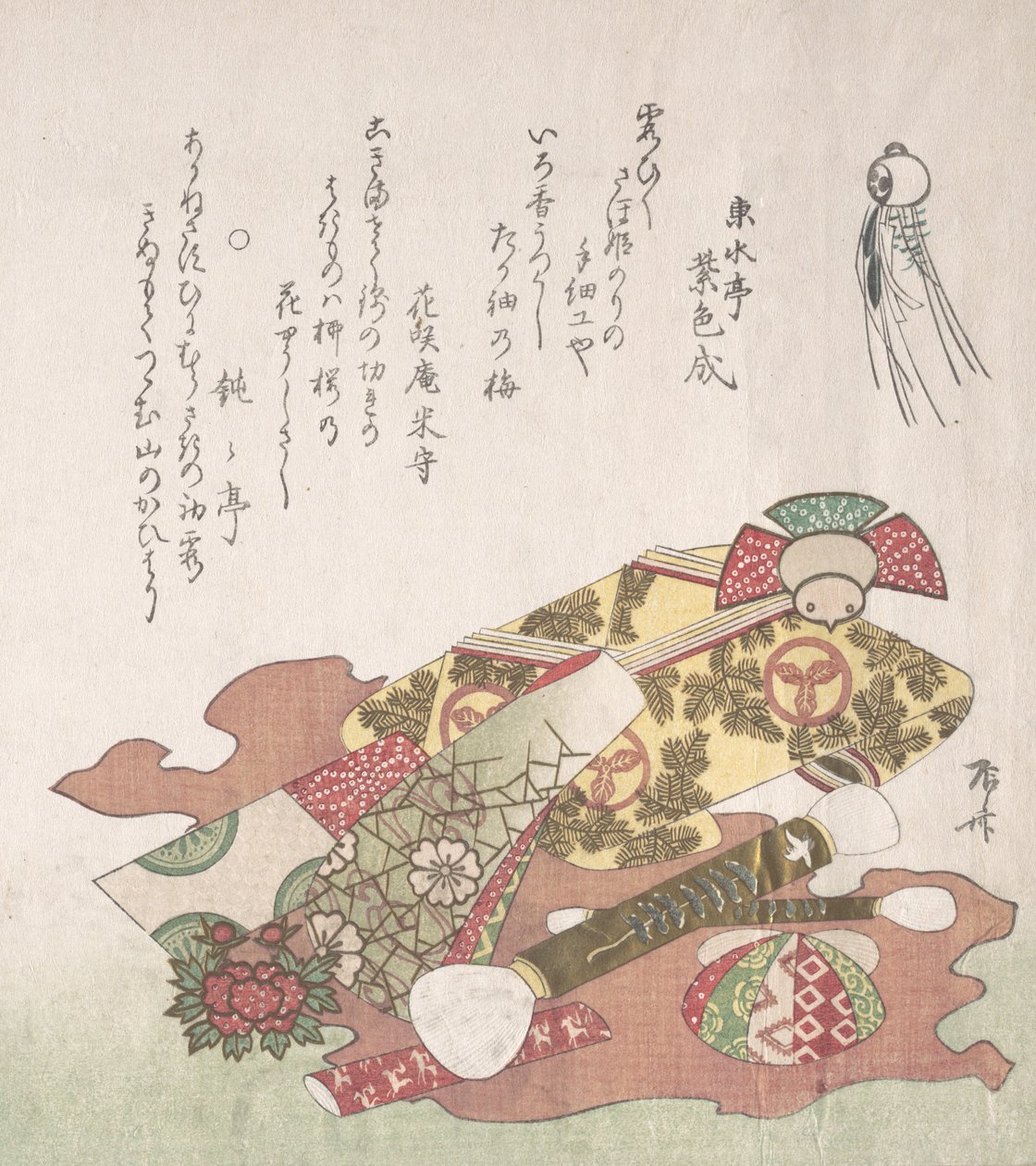 Brosses et ornements en papier, 19ème siècle - Shinsai