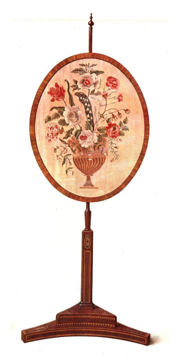 Écran de poteau en acajou incrusté, 1908 - Shirley Charles Llewellyn Slocombe