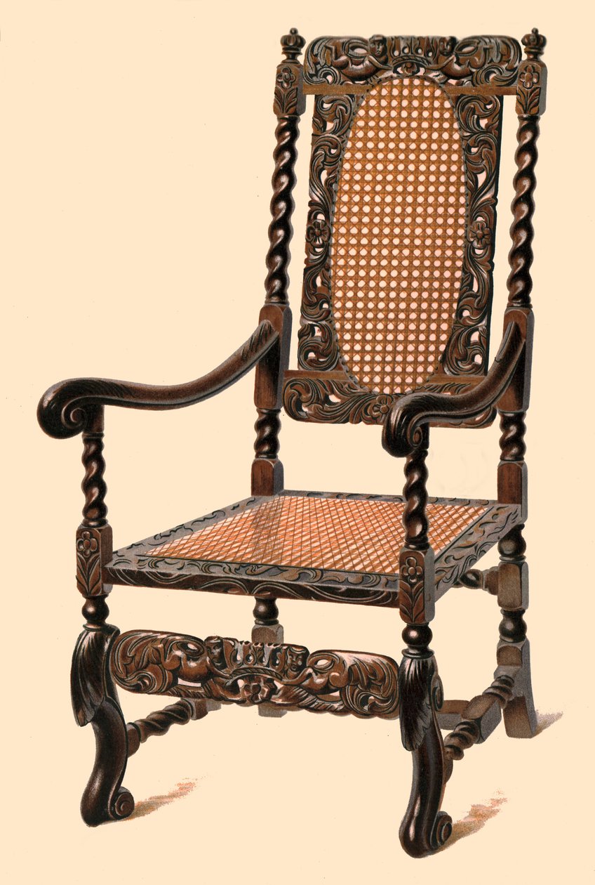 Chaise en noyer, 1905 - Shirley Charles Llewellyn Slocombe