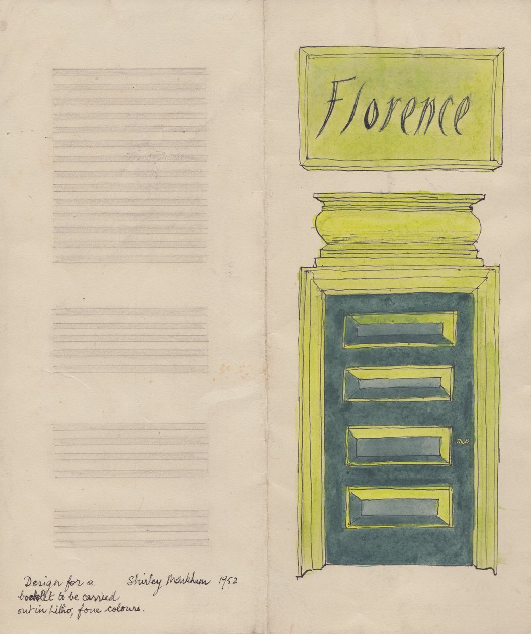Dépliant de Florence, 1952 - Shirley Markham
