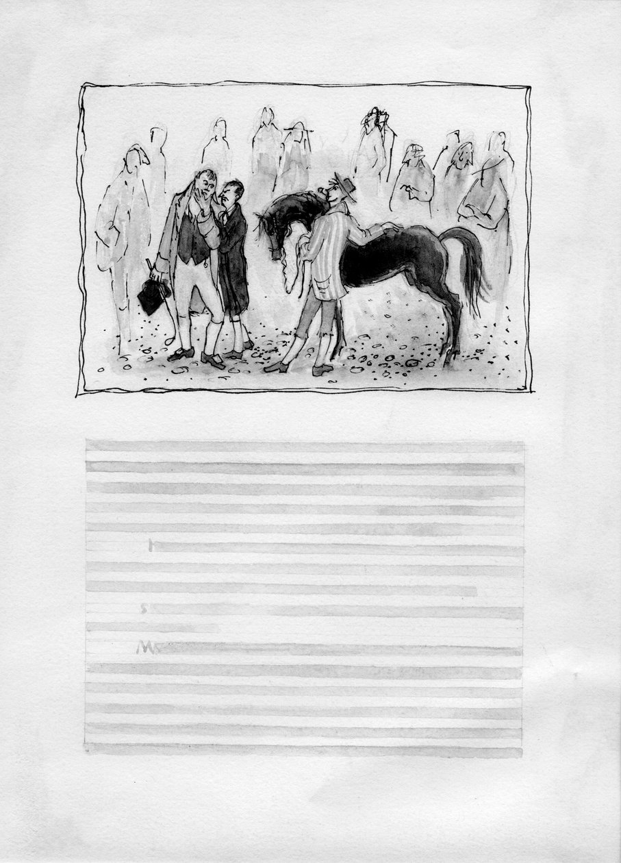 Hommes avec cheval, 1952 - Shirley Markham