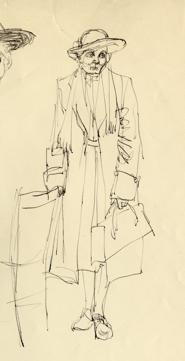 Femme debout avec un chapeau - Shirley Markham