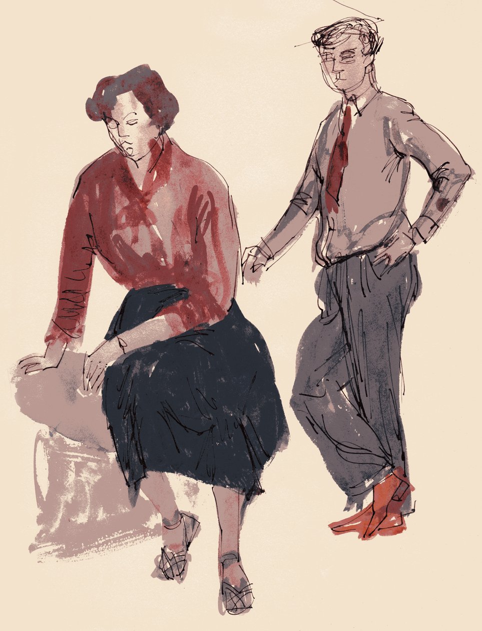Deux figures, 1953 - Shirley Markham