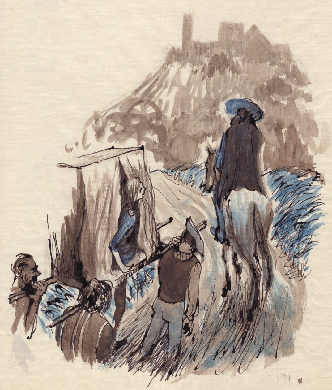 Femme dans une litière, vers 1950 - Shirley Markham
