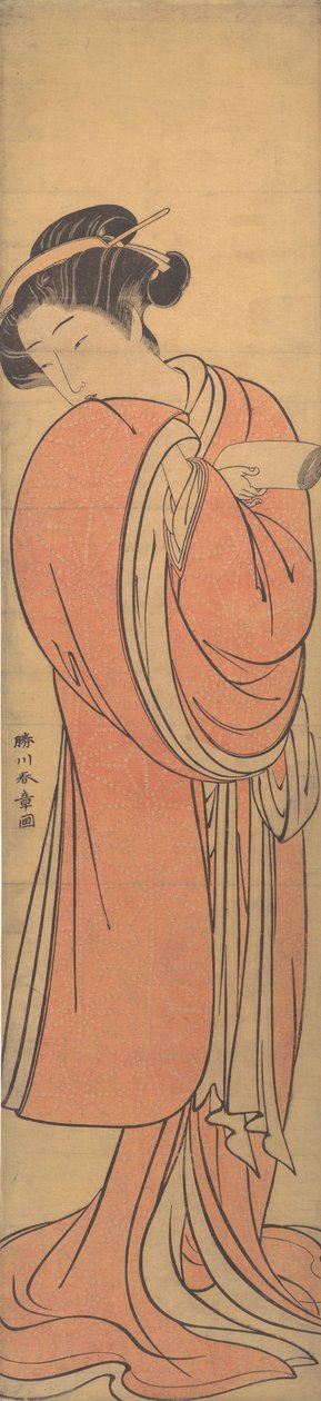 Femme en rouge - Shunsho