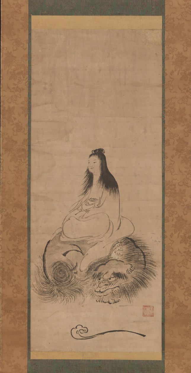 Monju sur un lion, fin du XVe siècle - Shusei