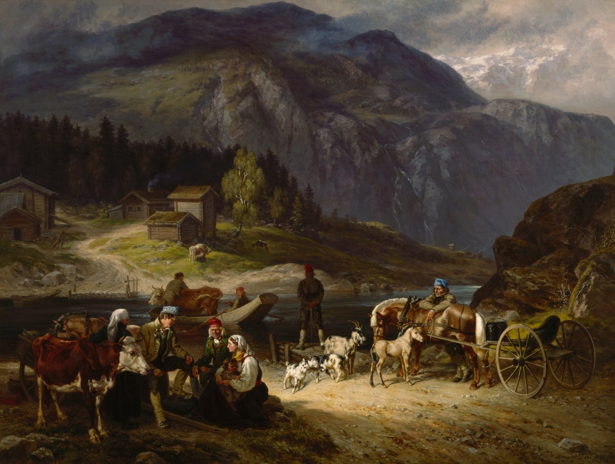 Scène de traversée de Telemark - Siegwald Johannes Dahl