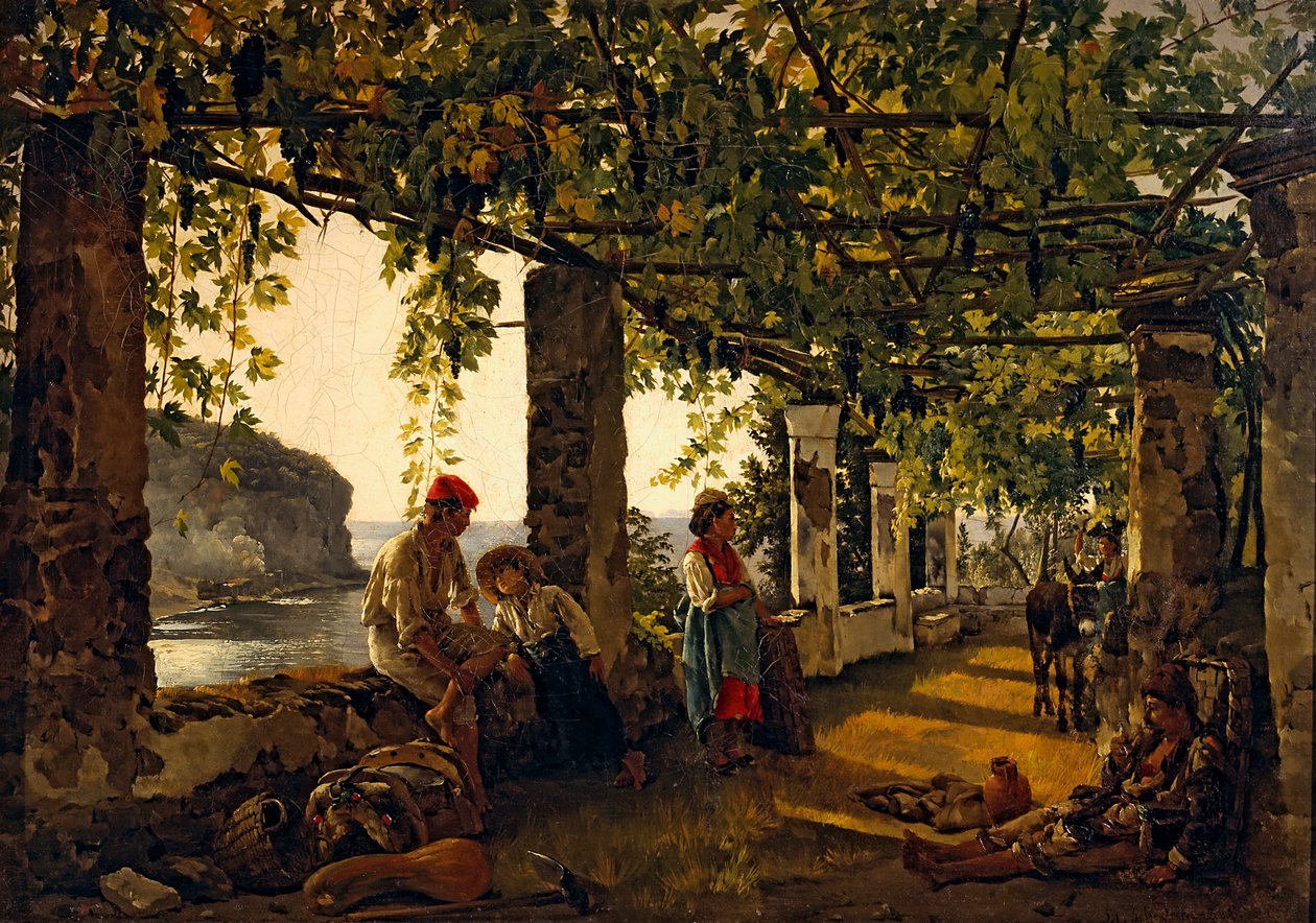 Véranda envahie par des vignes - Silvestr Fedosievich Shchedrin