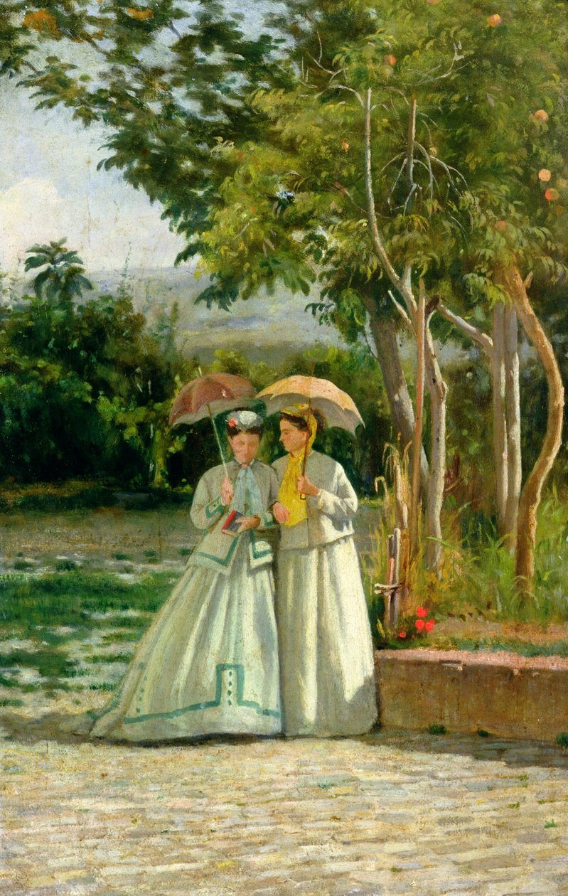 Promenade dans un jardin - Silvestro Lega