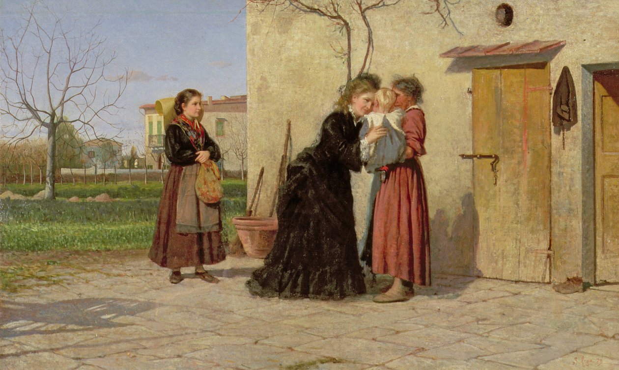 Visite à la nourrice - Silvestro Lega
